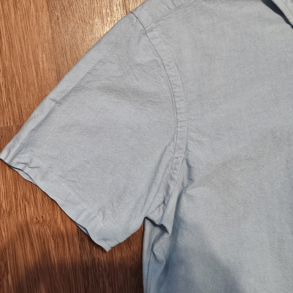 DANIEL CREMIEUX mens Short Sleeve Button Dress Shirt Size LARGE COLOR BLUE LL11 - Picture 3 of 16